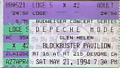 depeche mode, Blockbuster Pavillion, Glen Helen, CA, Sat., 21 May 1994, 8:00pm