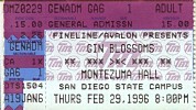 Gin Blossoms, Montezuma Hall, San Diego State University, Thu., 29 Feb 1996, 8:00pm
