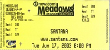 Santana, The Meadows, Hartford, CT, Tue., 17 Jun 2003, 8:00pm