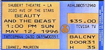 Beauty and the Beast, Shubert Theatre, L.A., Sun., 12 May 1996, 1:00pm