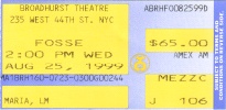 Fosse, Broadhurst Theatre, New York City, Wed., 25 Aug 1999, 2:00pm