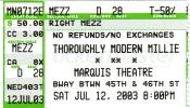 Thoroughly Modern Millie, Marquis Theatre, New York City, Sat., 12 Jul 2003, 8:00pm