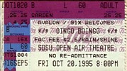 Oingo Boingo, Open Air Theatre, San Diego State University, Fri., 20 Oct 1995, 8:00pm