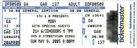 Moby, 4th & B, San Diego, Sun., 08 May 2005, 8:00pm